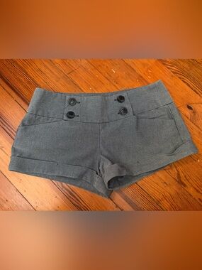 Charlotte Russe Gray High-Waist Button Shorts